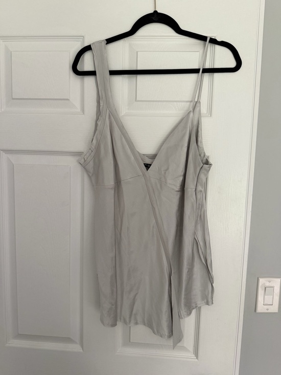 Zara Tops - Zara Light Gray Satin Wrap Cami